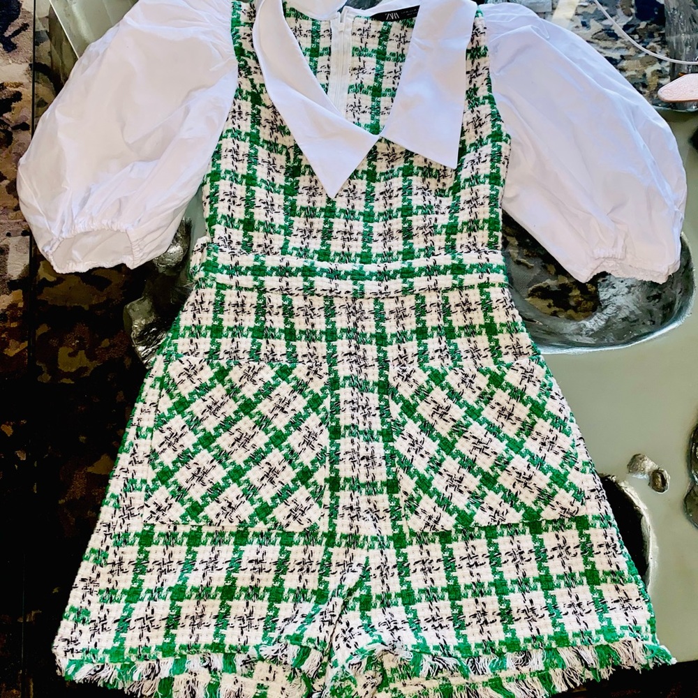 Zara plaid romper